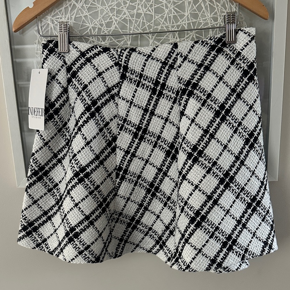 Black and White Plaid Women's Skirt